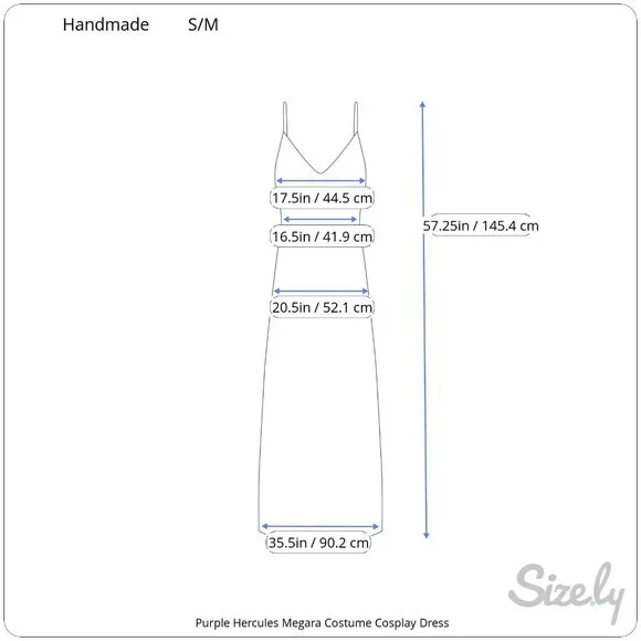 Handmade Purple Satin Hercules Megara Costume Cosplay Sleeveless Dress S/M - Picture 4 of 4